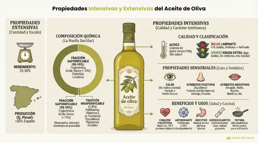 Cuadro Resumen de las propiedades intensivas y extensivas del aceite
